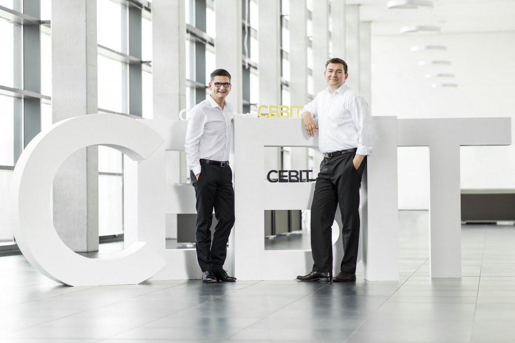Im Bild: Oliver Frese, CEBIT-Vorstand bei der Deutschen Messe AG, Hannover und Marius Felzmann, Geschäftsbereichsleiter CEBIT, Deutsche Messe AG,